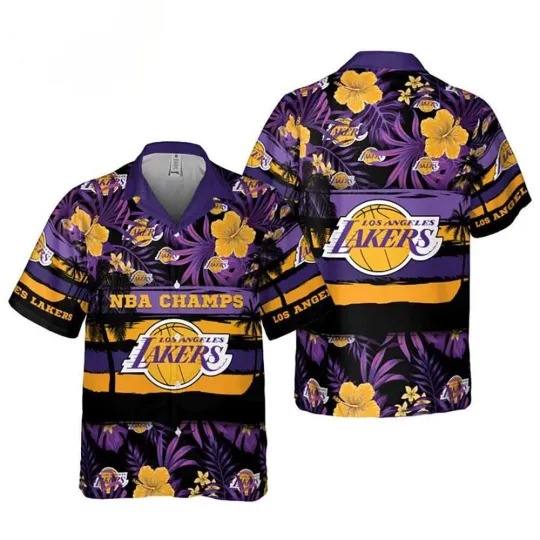 Discover LA Lakerss Basketball Team Hawaiian Shirt Button Down Unisex Adults, Gift for Fan