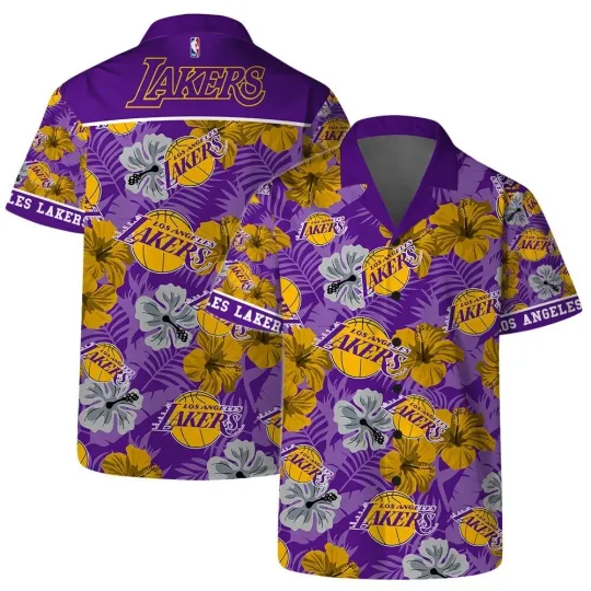 Discover LA Lakerss Basketball Team Hawaiian Shirt Button Down Unisex Adults, Gift for Fan