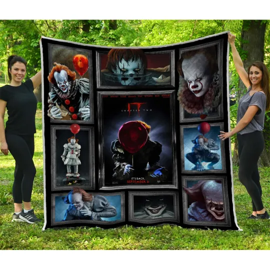 Halloween Pennywise Quilts, It Chapter Two Quilt Blanket Horror Movies