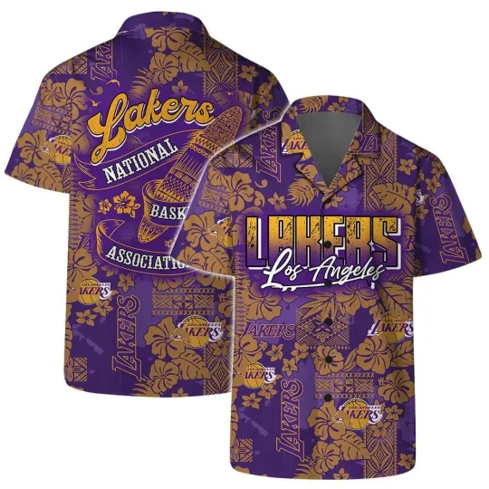 Discover LA Lakerss Basketball Team Hawaiian Shirt Button Down Unisex Adults, Gift for Fan