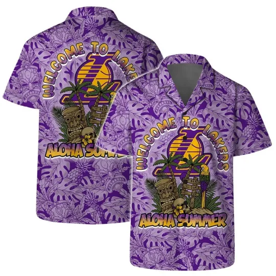 LA Lakerss Basketball Team Hawaiian Shirt Button Down Unisex Adults, Gift for Fan