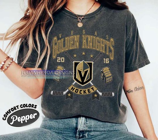 Discover Vegas Golden Knights Hockey T-shirt, Shirt for Sports Fans, Golden Knights Team Shirt