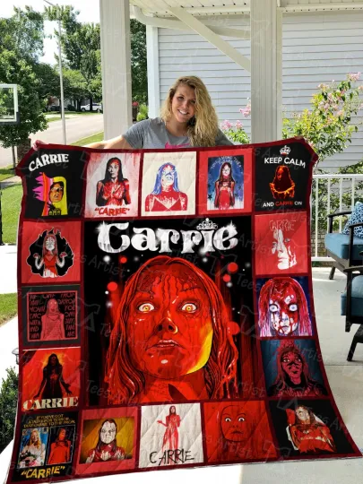 Carrie 1976 Quilts, Horror Movie Quilts Blanket Movie Lover Gifts Halloween