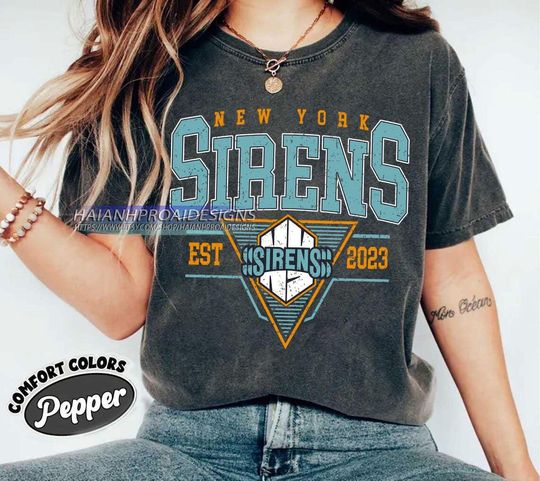 Discover Vintage New York Sirens T-shirt, Vintage Sirens T-shirt, New York Hockey Women T-shirt, Hockey Women, Sirens T-shirt