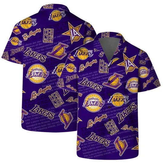 Discover LA Lakerss Basketball Team Casual Shirt Button Down Unisex Adults, Gift for Fan