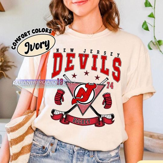 Vintage New Jersey Devils Shirt, Hockey Tee, Retro Hockey Fan Shirt for Game Day