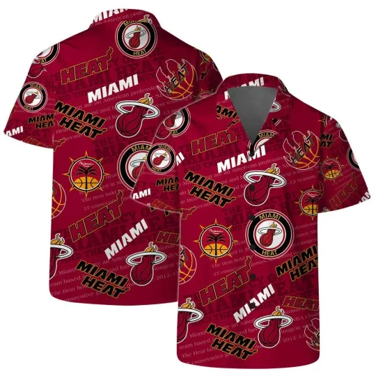 Discover Miami Basketball Team Heatt Casual Shirt Button Down Unisex Adults, Gift for Fan