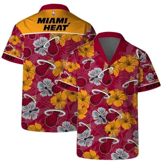 Discover Miami Basketball Team Heatt Hawaiian Shirt Button Down Unisex Adult, Gift for Fan