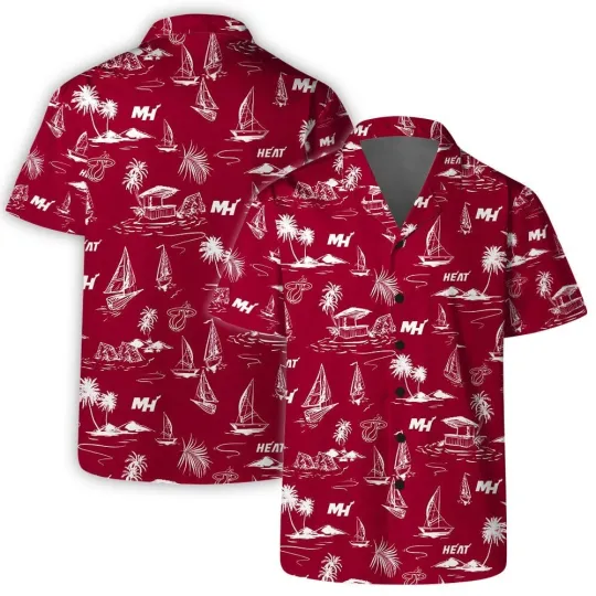 Discover Miami Basketball Team Heatt Hawaiian Shirt Button Down Unisex Adult, Gift for Fan