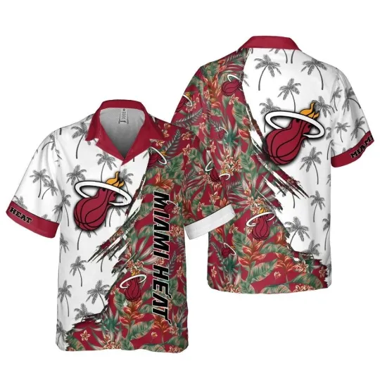 Discover Miami Basketball Team Heatt Hawaiian Shirt Button Down Unisex Adult , Gift for Fan