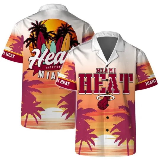 Discover Miami Basketball Team Heatt Hawaiian Shirt Button Down Unisex Adult, Gift for Fan