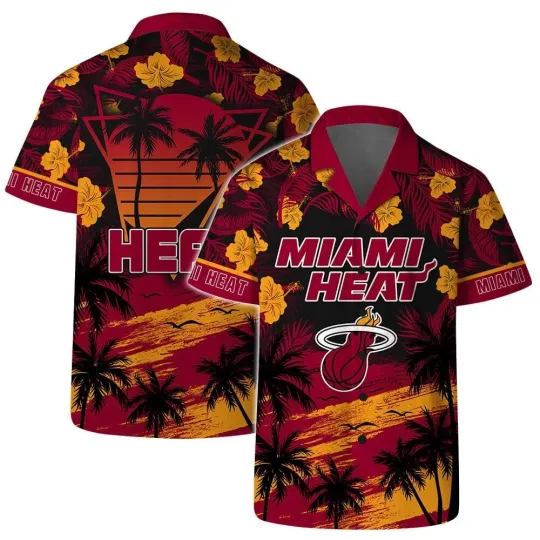 Discover Miami Basketball Team Heatt Hawaiian Shirt Button Down Unisex Adult, Gift for Fan