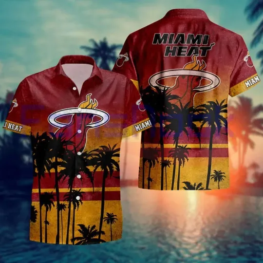 Discover Miami Basketball Team Heatt Hawaiian Shirt Button Down Unisex Adult, Gift for Fan