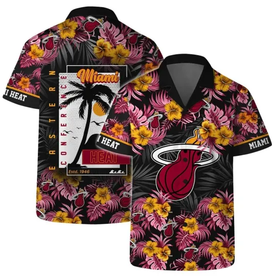 Discover Miami Basketball Team Heatt Hawaiian Shirt Button Down Unisex Adult, Gift for Fan