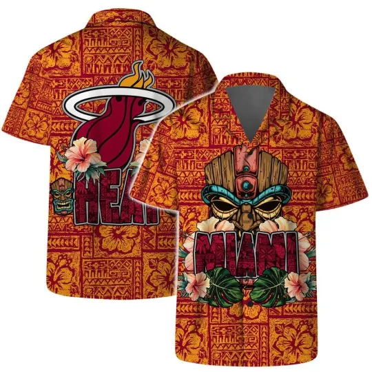 Miami Basketball Team Heatt Hawaiian Shirt Button Down Unisex Adult, Gift for Fan