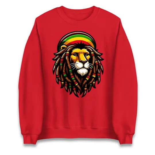 Jamaican Lion Reggae Music Sweatshirt for Music Lovers