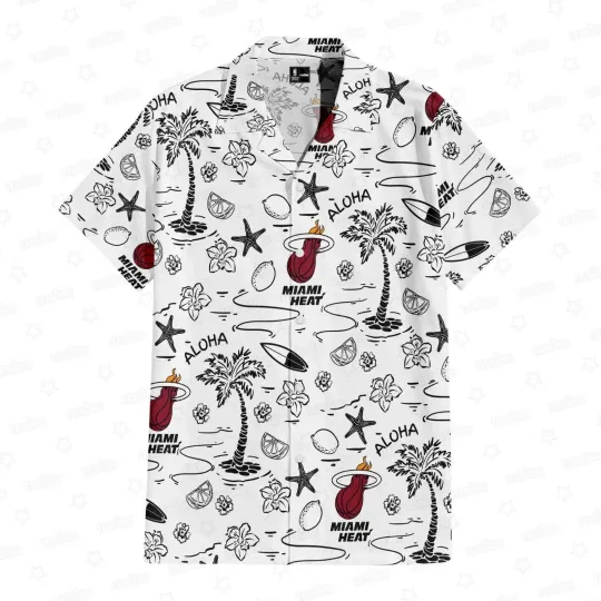 Discover Miami Basketball Team Heatt Hawaiian Shirt Button Down Unisex Adult, Gift for Fan