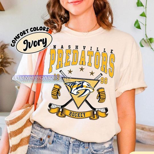 Discover Vintage Nashville Predators Shirt | Comfort Colors Hockey Tee | Retro Hockey Fan Shirt for Game Day