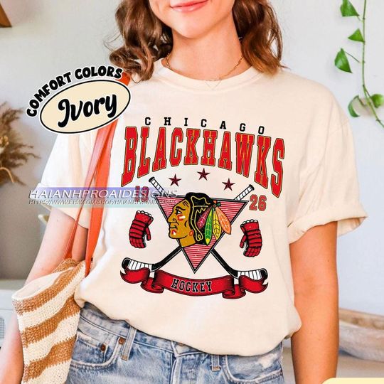 Discover Vintage Chicago Blackhawks Shirt, Hockey Tee, Retro Hockey Fan Shirt for Game Day