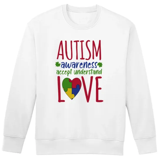 Discover Autism Awareness Jumper Accept Understand Love Puzzle Heart Sweatshirt