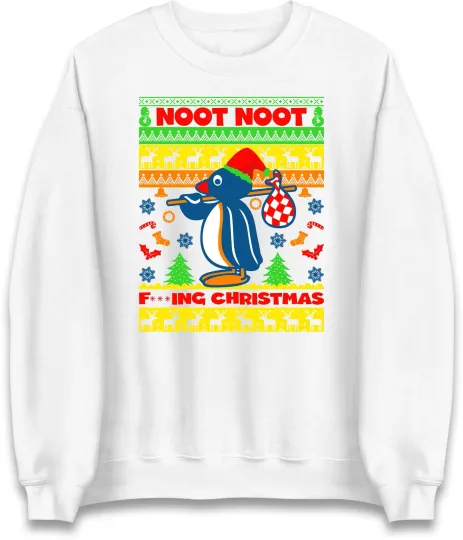 Discover Noot Noot Christmas Sweatshirt, Offensive Ugly Christmas Jumper
