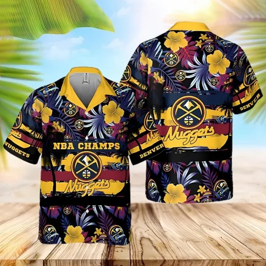 Discover Denver Basketball Team Nuggetss Hawaiian Shirt Button Down Unisex Adults, Gift for Fan