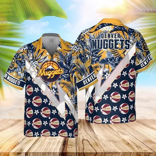 Denver Basketball Team Nuggetss Hawaiian Shirt Button Down Unisex Adults, Gift for Fan