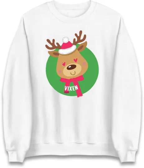 Discover Vixen Reindeer Santa Christmas Holiday Sweatshirt for Women