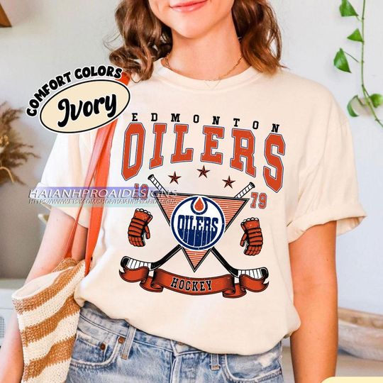 Discover Vintage Edmonton Oilers Shirt, Hockey Tee, Retro Hockey Fan Shirt for Game Day
