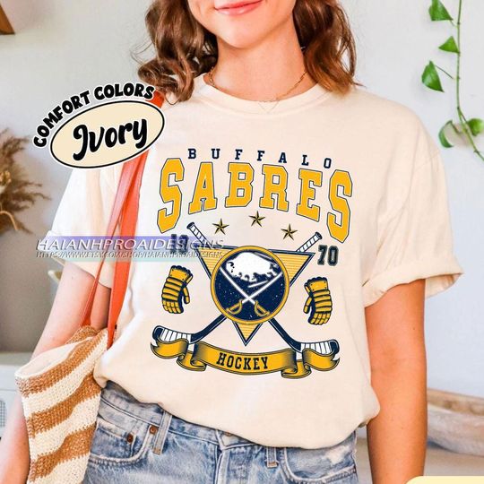 Vintage Buffalo Sabres Shirt, Hockey Tee, Retro Hockey Fan Shirt for Game Day