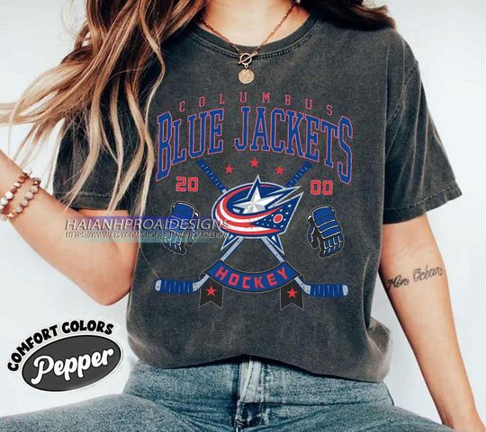 Discover Columbus Blue Jackets Hockey Shirt, Hockey Tee, Retro Hockey Fan Shirt for Game Day