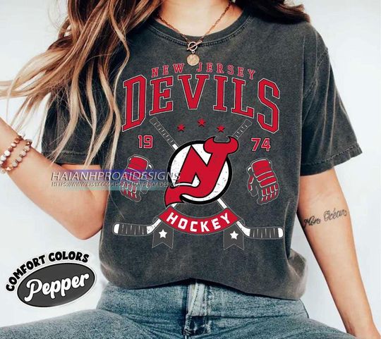 Discover New Jersey Devils Hockey Shirt, Hockey Tee, Retro Hockey Fan Shirt for Game Day