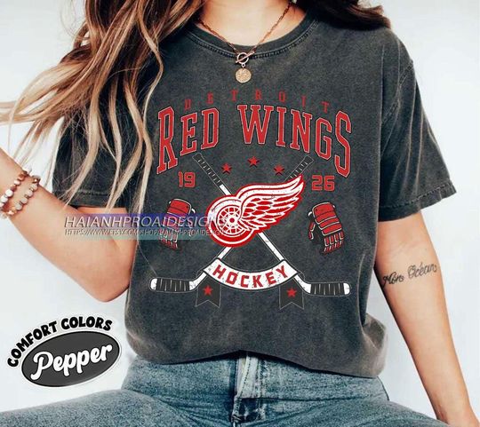 Discover Detroit Red Wings Hockey T-Shirt, Gift for Sports Fans, Hockey Fan Shirt