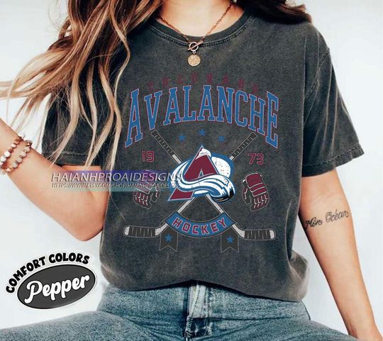 Discover Colorado Avalanche Hockey Comfort Colors T-shirt, Unisex Tee Shirt for Sports Fans, Graphic Sports Tee, Avalanche Team Shirt, Hockey Fan