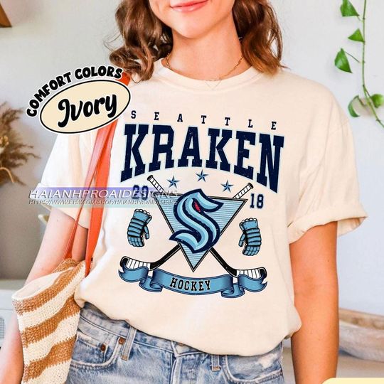 Discover Vintage Seattle Kraken Shirt | Comfort Colors Hockey Tee | Retro Hockey Fan Shirt for Game Day
