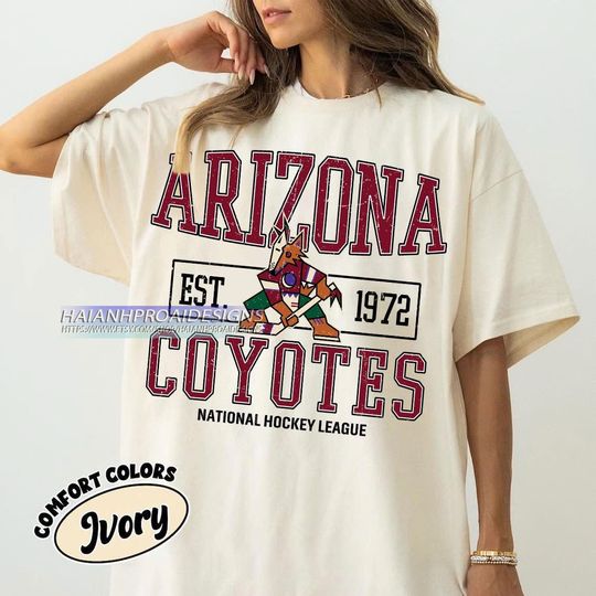 Discover Comfort Colors Arizonna Coyotes Hockey T-shirt, Custom Vintage Graphic Tee, Arizonna Hockey Gift For Fan