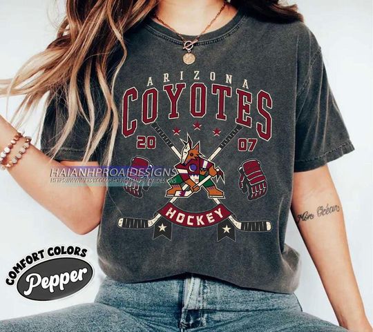 Discover Arizonna Coyotes Hockey Comfort Colors T-shirt, Unisex Tee Shirt for Sports Fans, Graphic Sports Tee, Coyotes Team Shirt, Hockey Fan