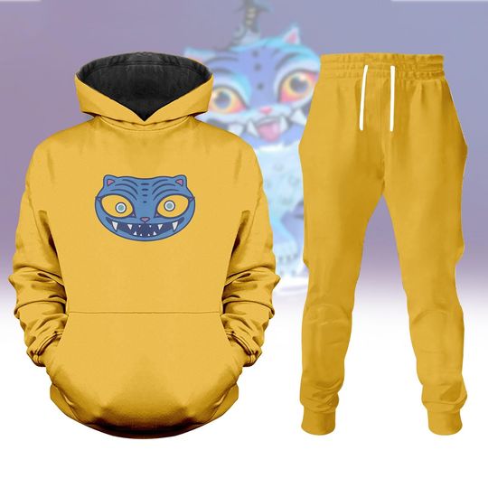 Discover Kpop Demon Hunters Zoey Women Yellow Derpy Tiger Hoodie Cosplay Costume, Zoey Joggers, Huntrix Saja Girls Shirt,Halloween Gift For Her