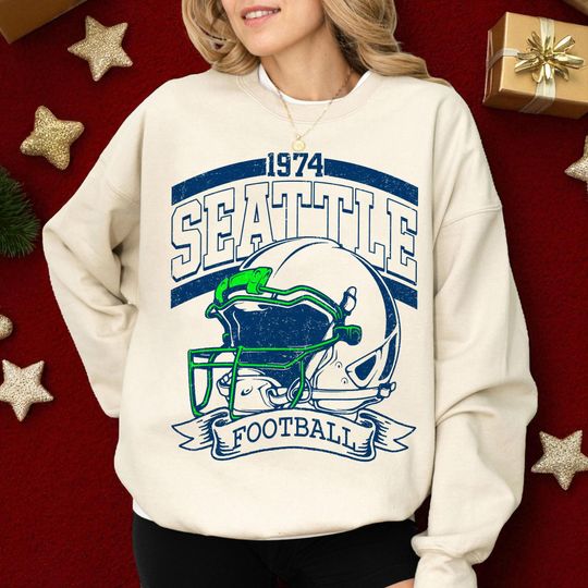 Discover Retro Seattle Football Sweatshirt, Game Day Sweatshirt, Football Team Sweatshirt