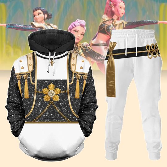 Mira Demon Hunters Black Gold Costume Hoodie, Mira Kpop Cosplay Costume, Mira Women Joggers, Huntrix Kpop Movie Outfit, Halloween Gift