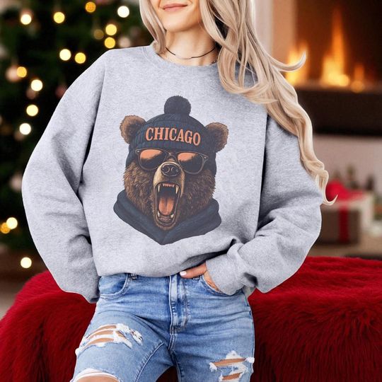 Discover Vintage Chicago Football Sweatshirt, Game Day Sweatshirt, Football Team Sweatshirt