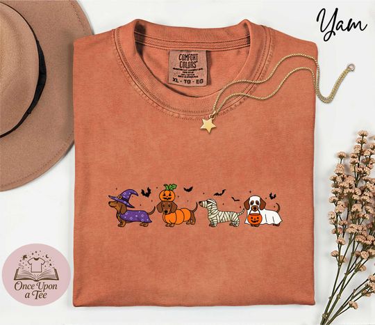 Discover Dachshund Shirt, Halloween Dachshund Shirt, Halloween Ghost Spooky Shirt, Spooky Gift for Dog Lover, Dog Mama Halloween Tee