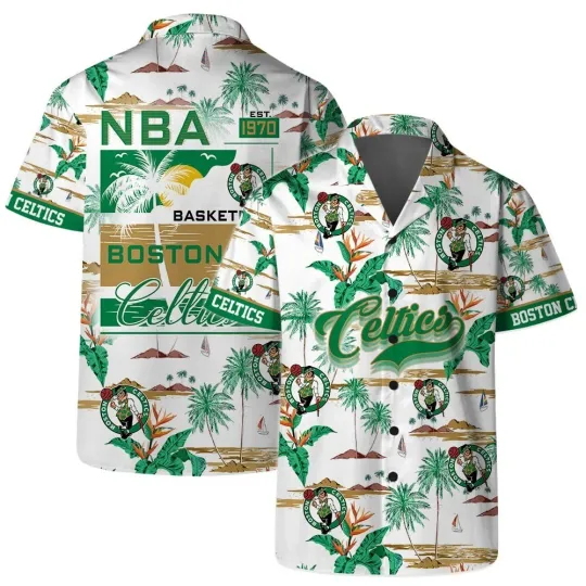 Boston Basketball Team Cellticss Hawaiian Shirt Button Down Unisex Adults, Gift for Fan
