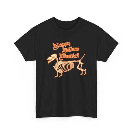 Discover Hallow Weenie Halloween Shirt, Dachshund Skeleton, Retro Bones, Halloween Party tee