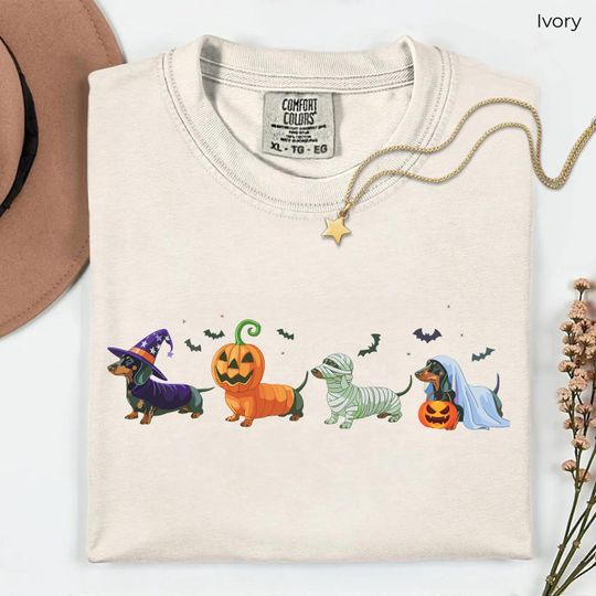Discover Dachshund Halloween Shirt, Spooky Wiener Dog Tee, Scary Dog Shirt, Witchy Dog Shirts, Dog Lover Gifts, Spooky Season Dog Mom Shirt
