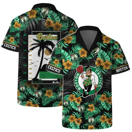 Boston Basketball Team Cellticss Hawaiian Shirt Button Down Unisex Adults, Gift for Fan
