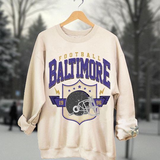 Vintage Baltimore Football Sweatshirt, Game Day Sweatshirt, Football Team Sweatshirt