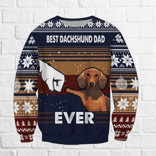 Discover Dachshund Shirt / Dachshund Sweatshirt / Dachshund Hoodie / Dachshund All Over Printed / Best Dachshund Dad Christmas Sweatshirt