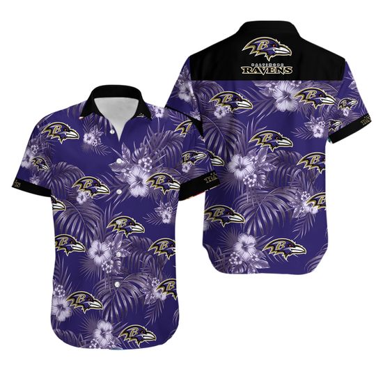 football Baltimore Ravens Flowers Gift For Fan Hawaiian Shirt