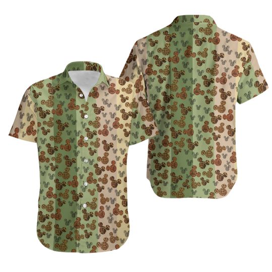 Mickey Mouse Ears Leopard Hawaiian Shirt, Animal Kingdom Hawaiian Shirt, Disney Hawaiian Shirt, Disney Summer Button Up, Safari Mode Shirt